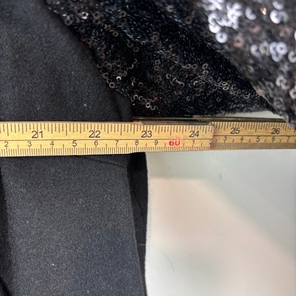 SPORTY GLAM Ashley Nell Tipton Varsity Jacket – Black Sequin Wool – 1X - Picture 5 of 6